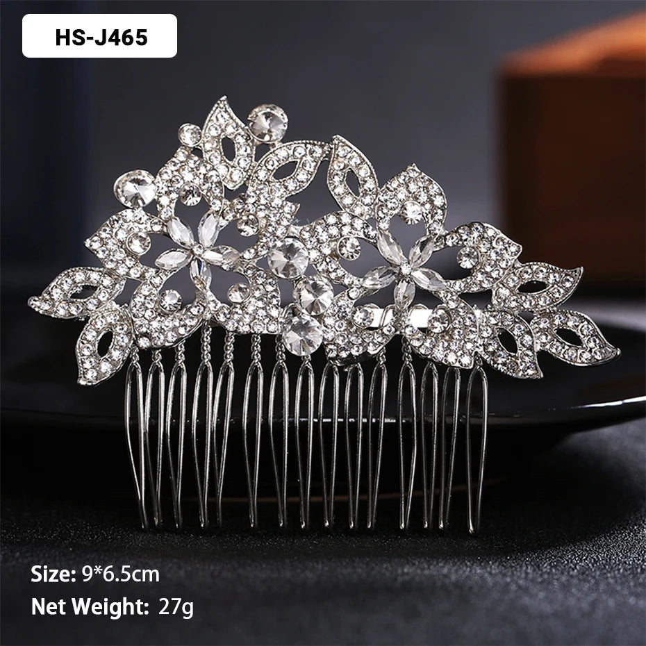 Silver Color Wedding Hair Combs Hairpins Crystal Rhinestone Bride Hair Accessories Women Bridal Hair Jewelry