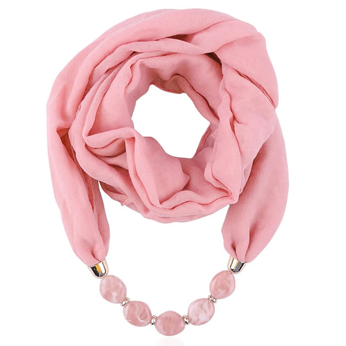 Elegant Women Necklace Scarf with Ethnic Style Pendant Soft Cotton Linen Design for Versatile Fashion Accessory