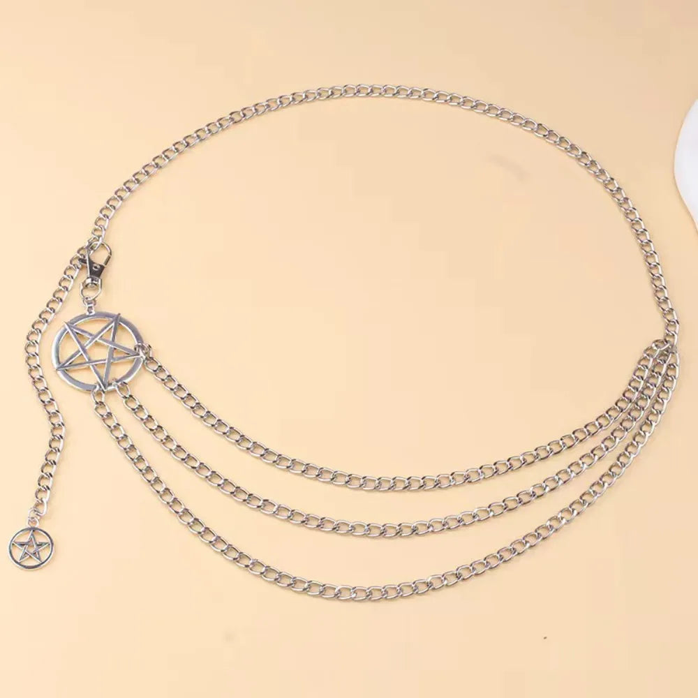 Vintage Alloy Women's Belt Chain, Women's Fashion Versatile Niche Design Tie Belt Chain