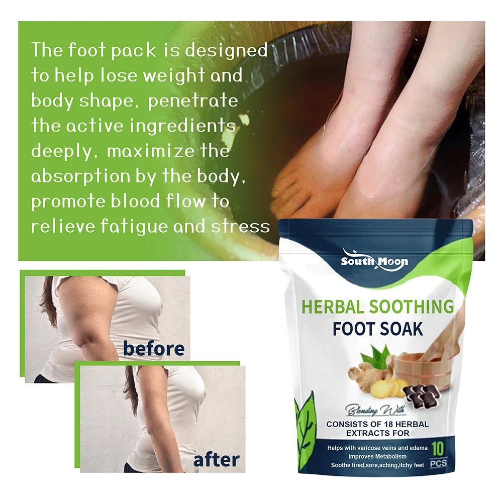 Natural Herbal Foot Soak Beads Dehumidification Detox Relieve Fatigue