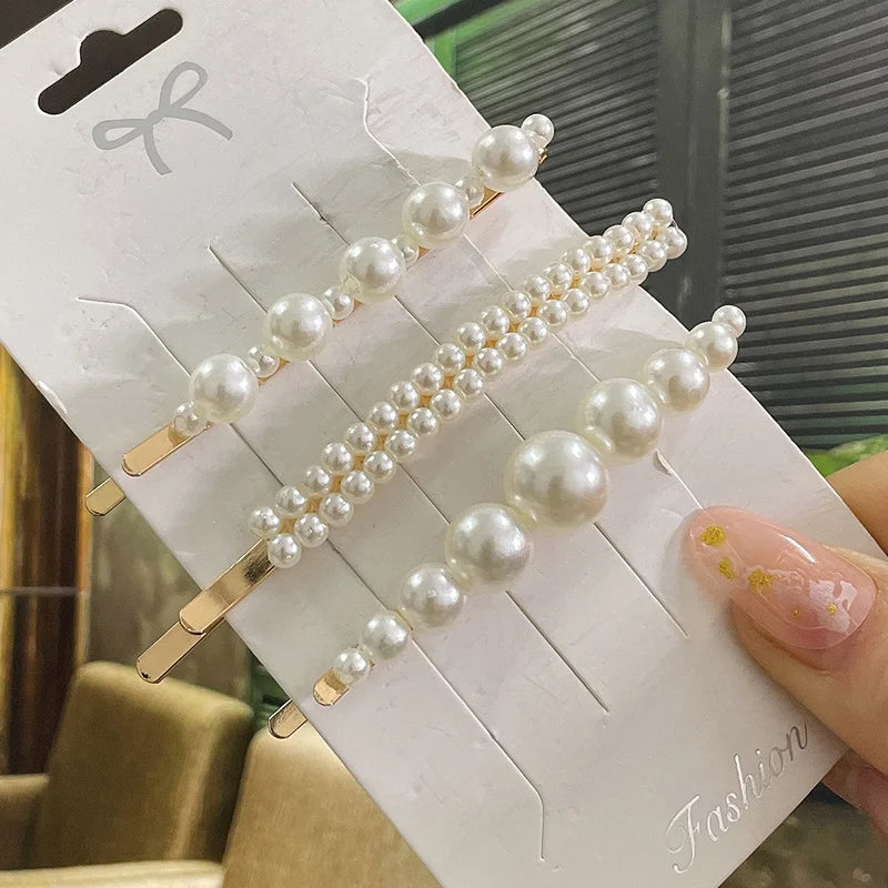 Simulated Pearl Hair Clips For Women Hairpins Geometric Hair Barrettes Fashion Hairgrip Hair Accessories