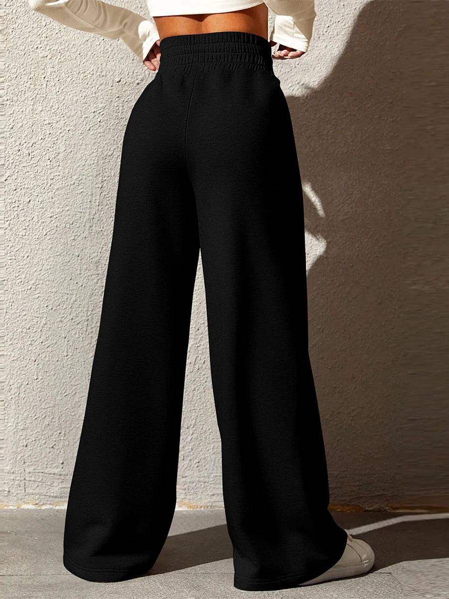 Women s High Waist Wide Leg Trousers Solid Color Loose Fit Palazzo Pants for Chic Street Style and Everyday Wear