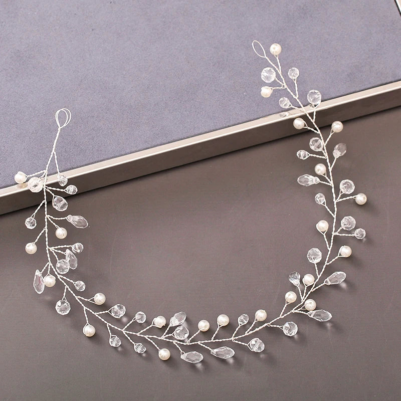 Pearl Crystal  Headband Hairband Rhinestone  Hair Accessories Jewelry Vine For Women