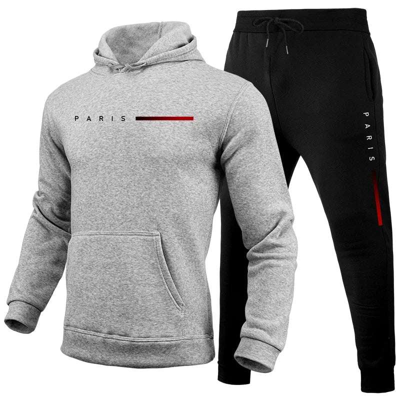 High Quality Men's Home Outdoor Comfortable Warm Sportswear Male Casual Tracksuit 2pcs Set Urban Fashion Hoodies and Sweatpants