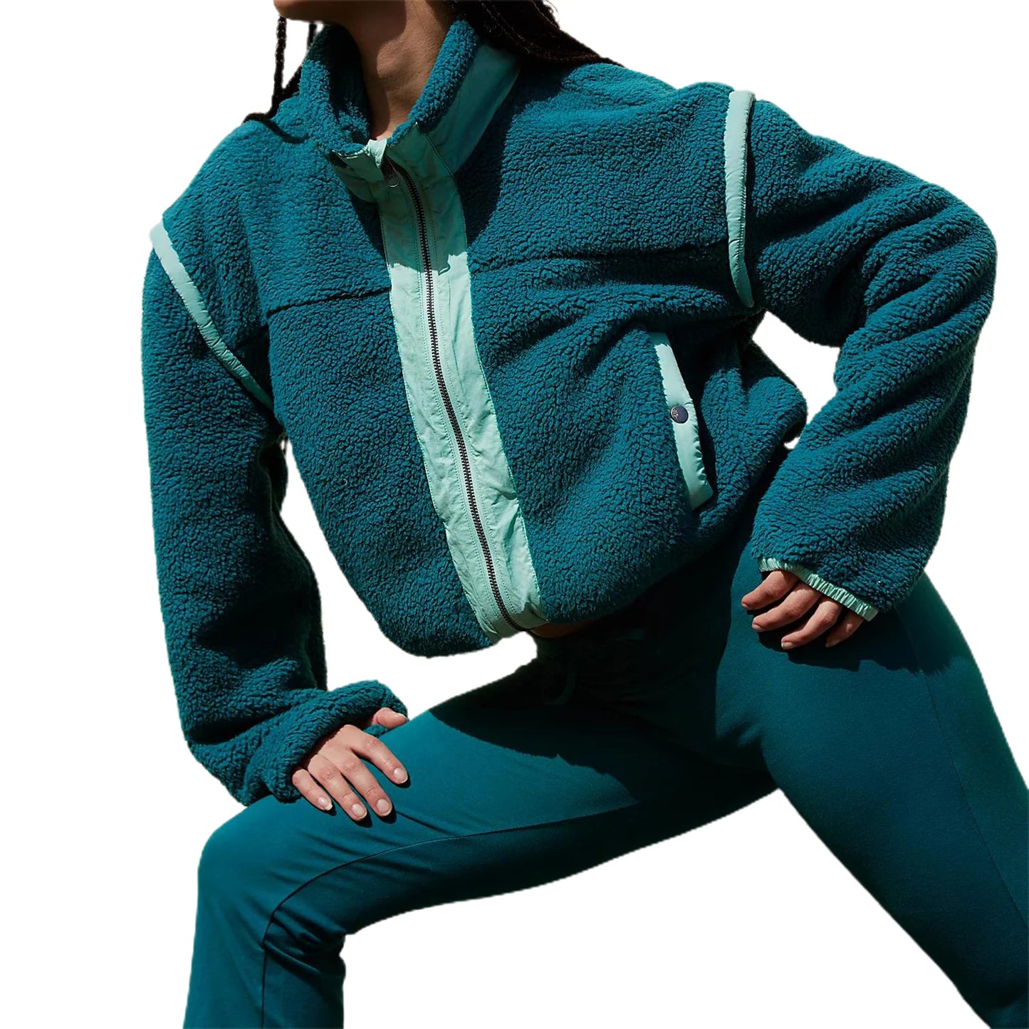 Quilted Puffer Jacket with Hood Long Sleeve Winter Warm Zip Up Coat Stand Collar Outdoor Parka Coat