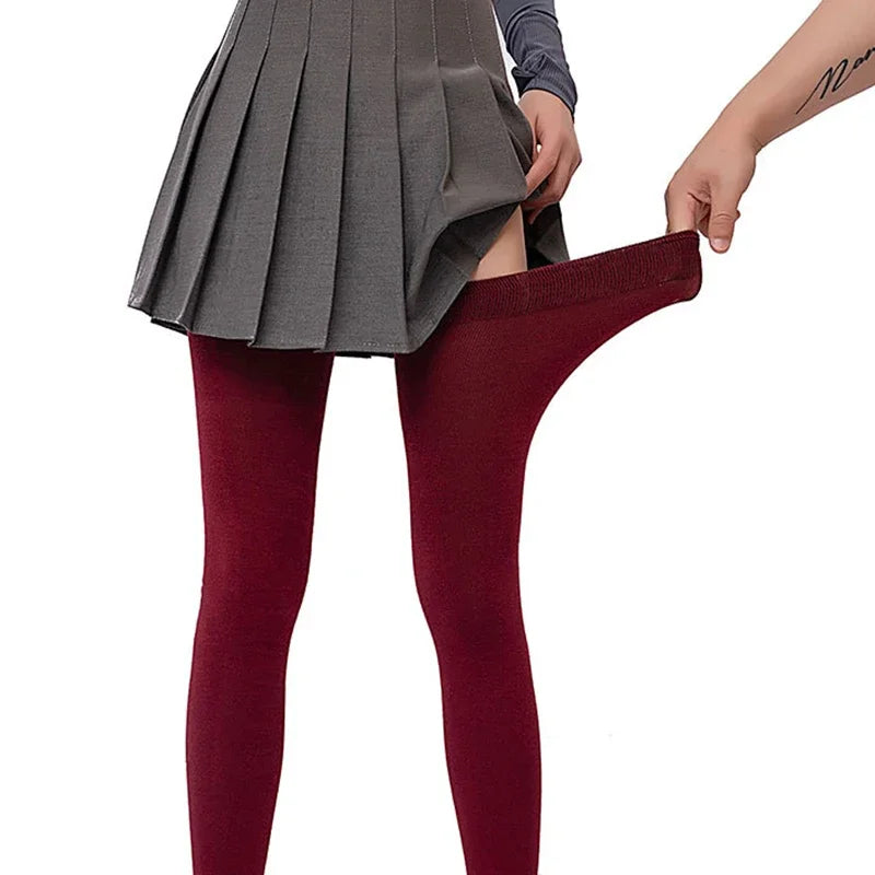 Cotton Thigh High Socks Super Elastic Stockings  Over-knee Extra Long Socks