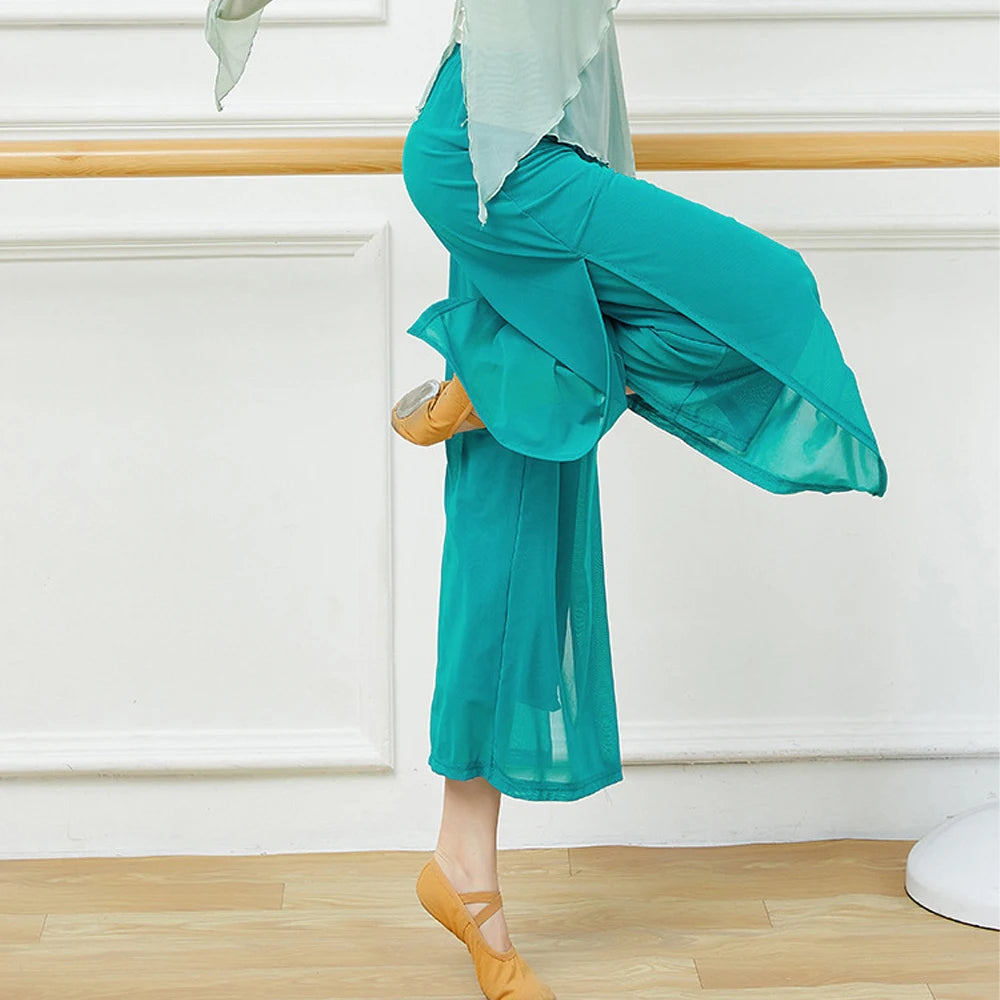 Pants For Women Mesh Nylon Loose Wide Leg Trousers Daily Ladies Yoga Pants
