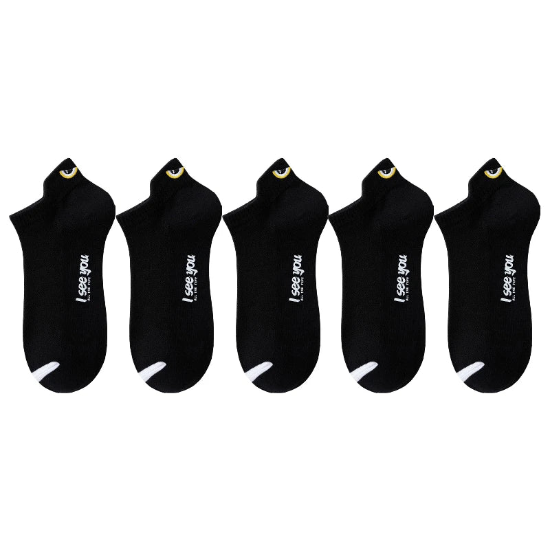 5/10 Pairs Man Short Socks Ankle Boat Socks Breathable Casual Athletic Socks Women Summer Thin Low-Cut Male Socks