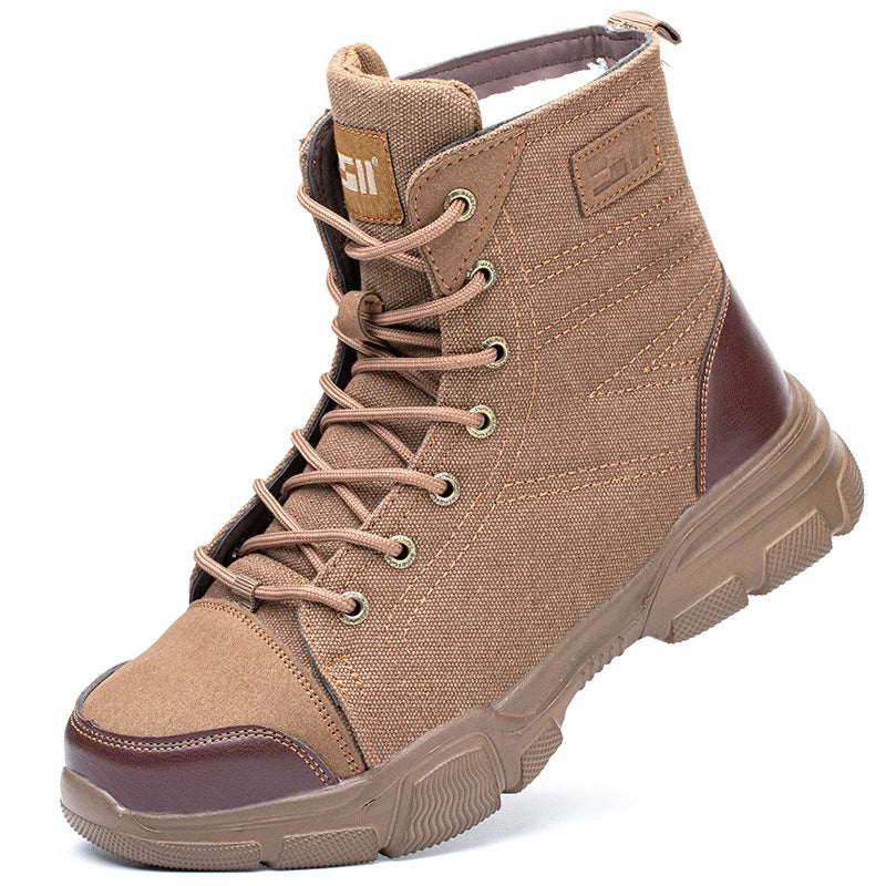Men’s Industrial Safety Shoes Steel Toe Cap - Anti-Smash Anti-Punctur Outsole Outdoor Indestructible Construction Work Shoes