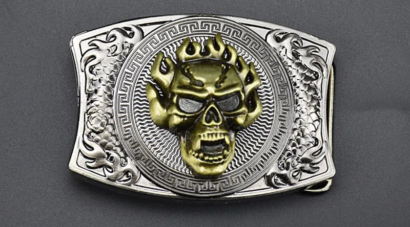 Metal West Cowboy Belt Buckle With Knife  Jeans Accessories Fit 3.8CM-4CM