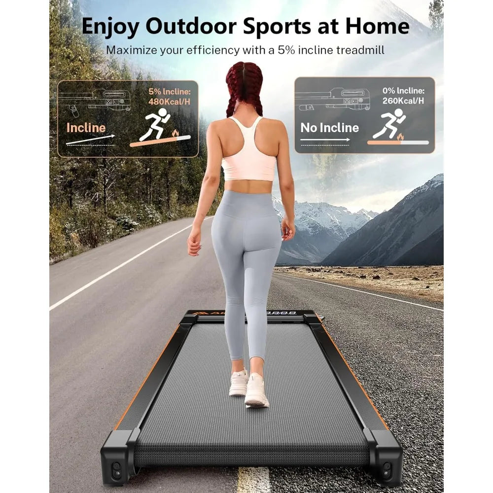 Treadmill with Incline, 15° Incline  Treadmill with Remote Control, 2.5HP Walking Pad Treadmill with LED Display