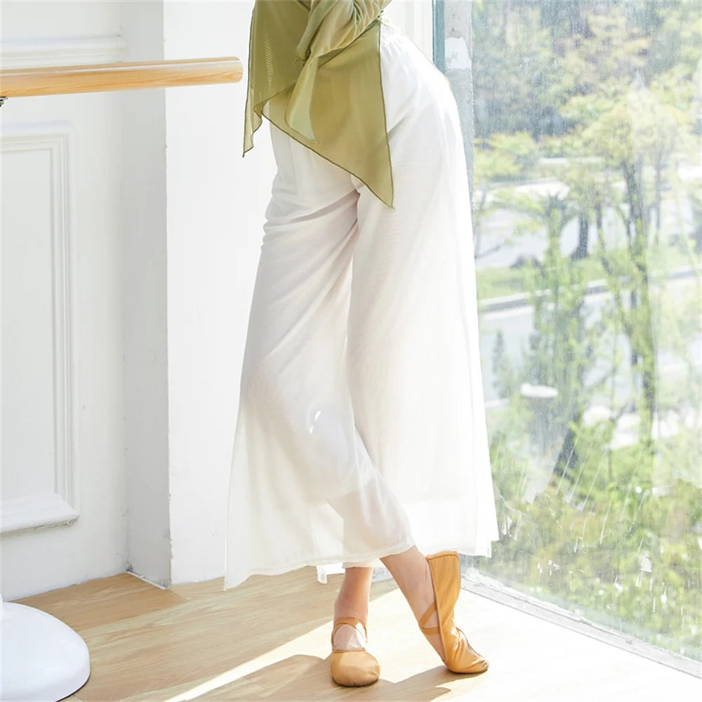 Pants For Women Mesh Nylon Loose Wide Leg Trousers Daily Ladies Yoga Pants
