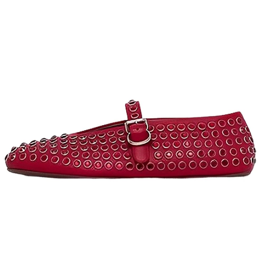 Glitter Shoes with Buckle Strap Rhinestone Ballet Flats Round Toe  Comfortable