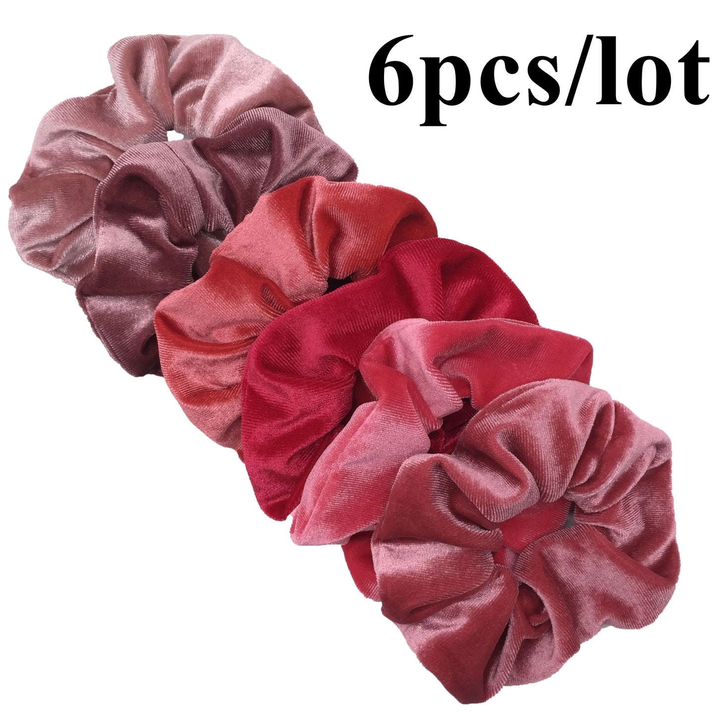 10/6/1pc hair scrunchies headband women ties velvet solid color Black set pack