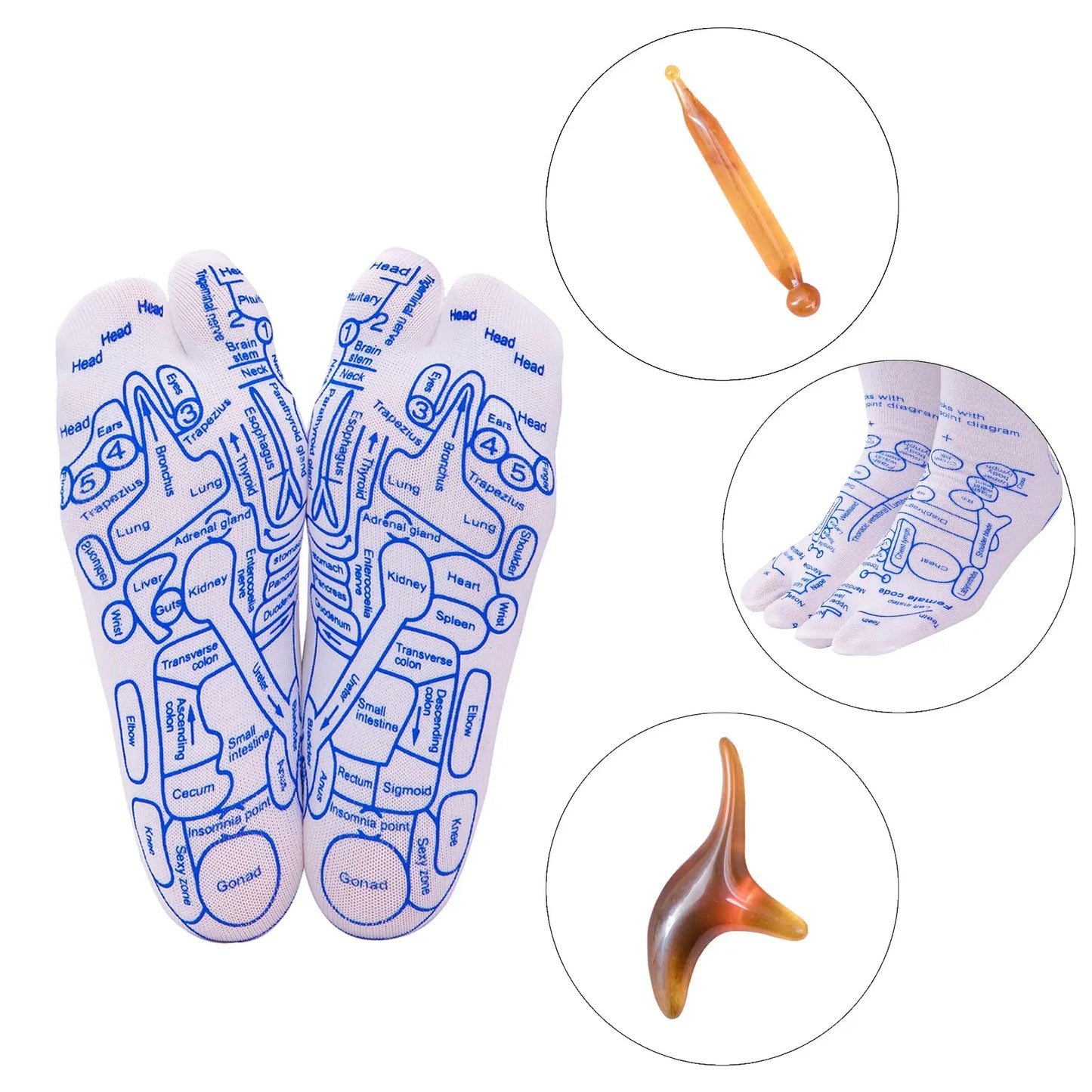 Reflexology Socks with Trigger Point Massage Tool Foot Pain Relief Remedy for Foot Massage