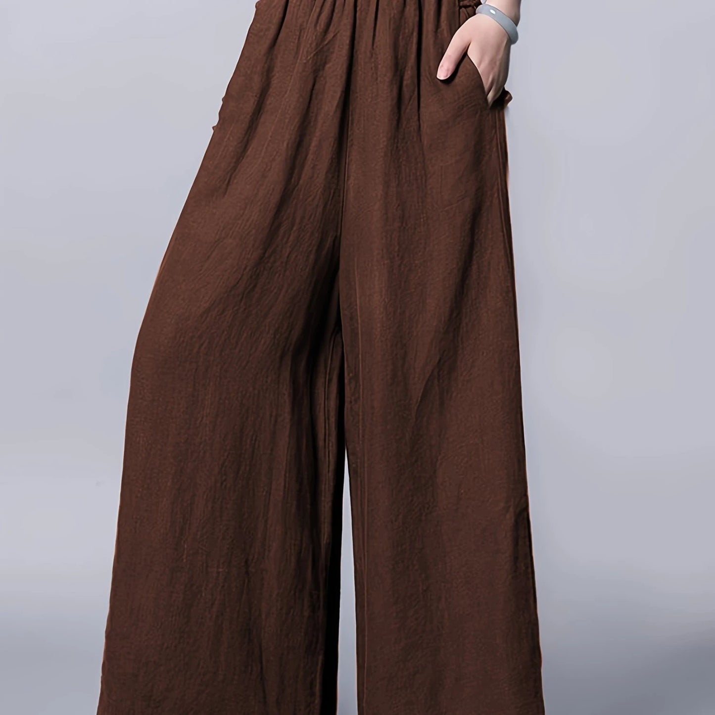 Chinese Retro Style High Waist Wide Leg Pants for Women, Spring & Summer Clothing