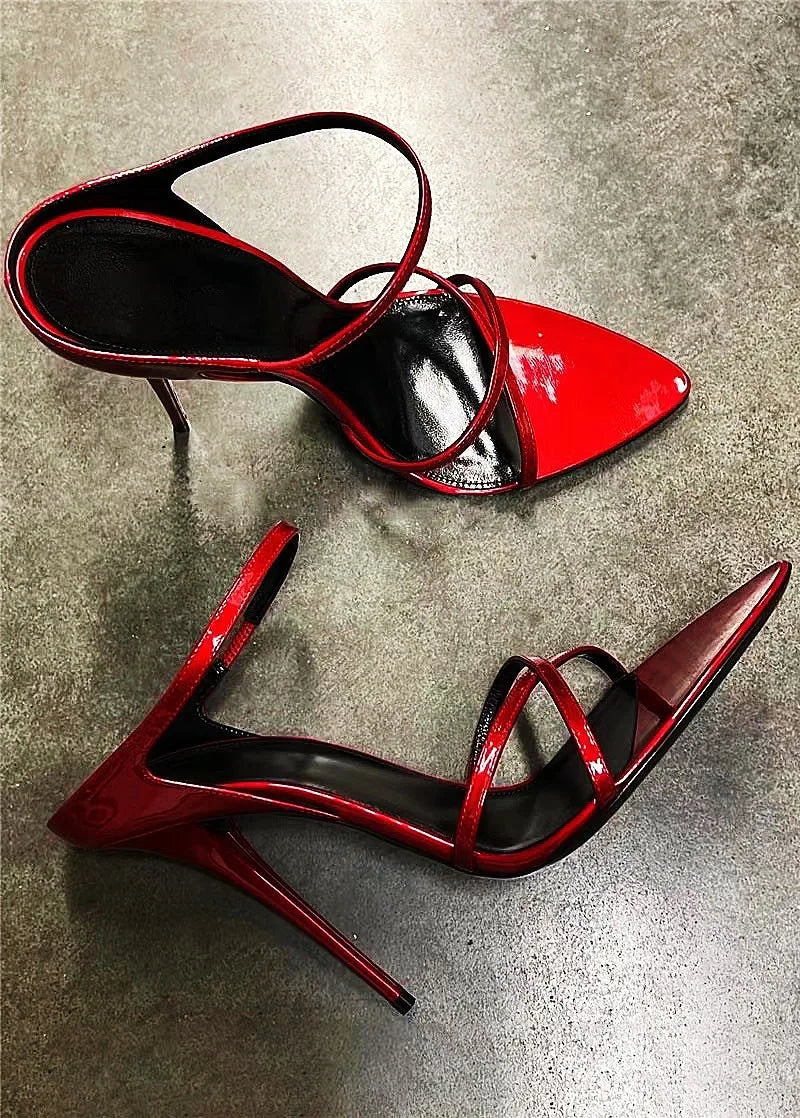 High Heels Women's Stiletto Heel Pointed Strap Rear Empty Sandals Sexy Open Toe Sandals