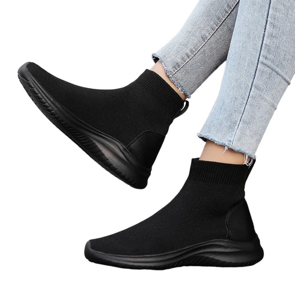 Slip on Sock-Soft Sneaker Boot Lightweight Slip On Ankle Booties Comfortable Casual