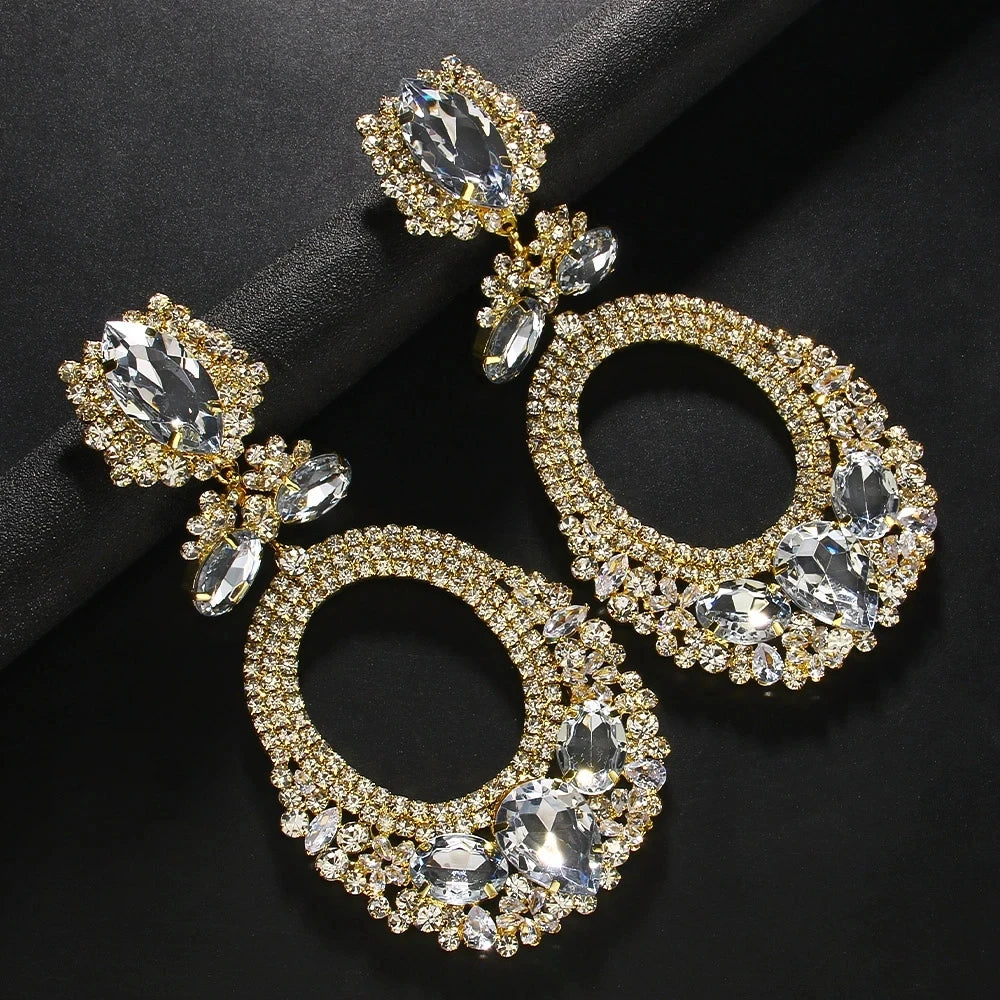 Round Exaggerated Earrings  Hanging Earrings Piercing Vintage