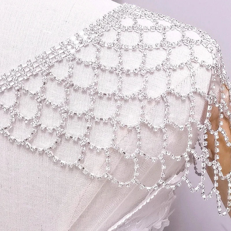 Mesh Rhinestone Shoulder Chain Necklace  Accessories  Body Chain Lingerie Jewelry