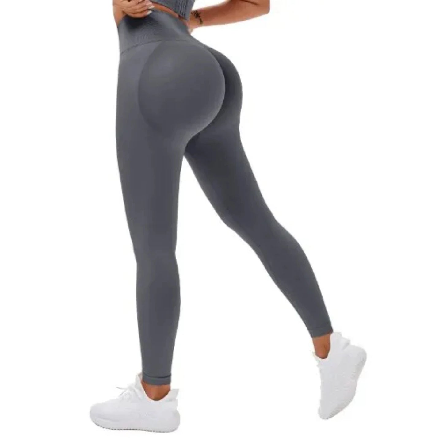 Seamless Knitted Fitness GYM Pants High Waist and Hips Tight Peach Buttocks  Yoga Pants