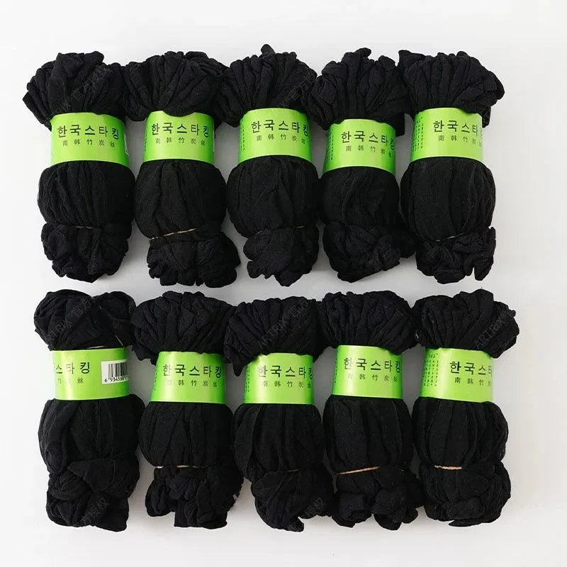 10pairs-50Pairs Transparent Summer Socks Ultrathin Women Nylon Ladies Female Short Ankle Elastic Crystal Spring Silk Sox