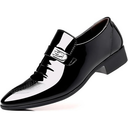 Mens Dress Shoes High Gloss Patent Slip On Loafers Comfortable Formal Business Oxford Casual Driving Pointed Toe Boat Shoe