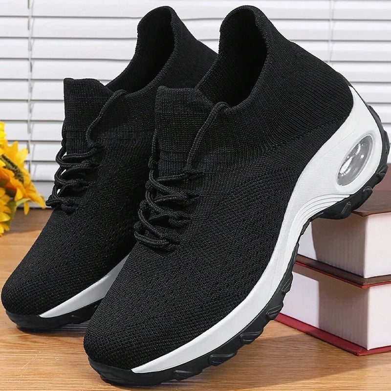 Sneakers Outdoor Running Air Cushion Sport Shoes Increase Height Breathable Walk Shoes