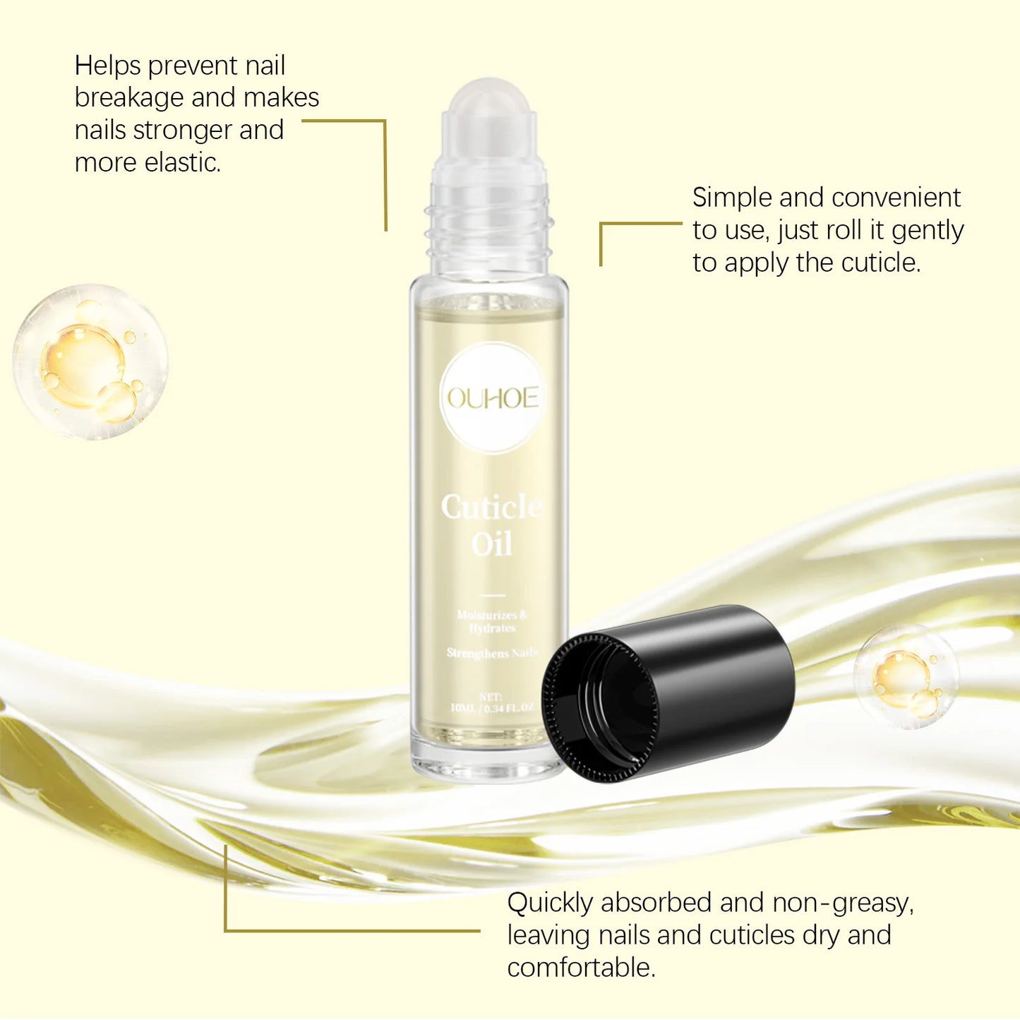 Nail Care Oil Roller - Deep Moisturize, Strengthen Nails, Natural Extracts, Non - greasy, Portable, for Daily Hand Care