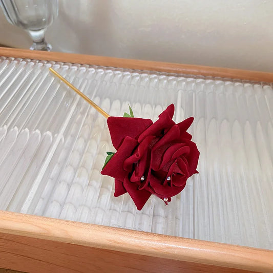 Vintage Rose Pearl Hair sticks for Women  Chinese Style Hairpin Fashion Hairpin Hair Charms Flower Hair Accessories