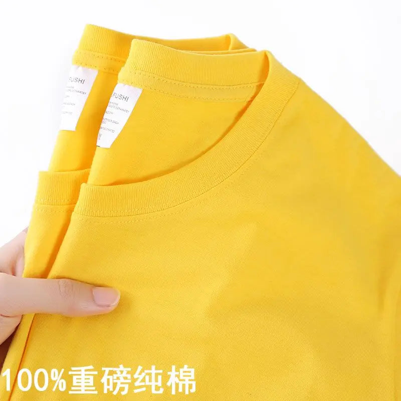 100% Cotton T-shirt Men Women Solid Color O Neck Short-sleeved Tops Summer Loose Half-sleeve T Shirt Unisex M-4XL