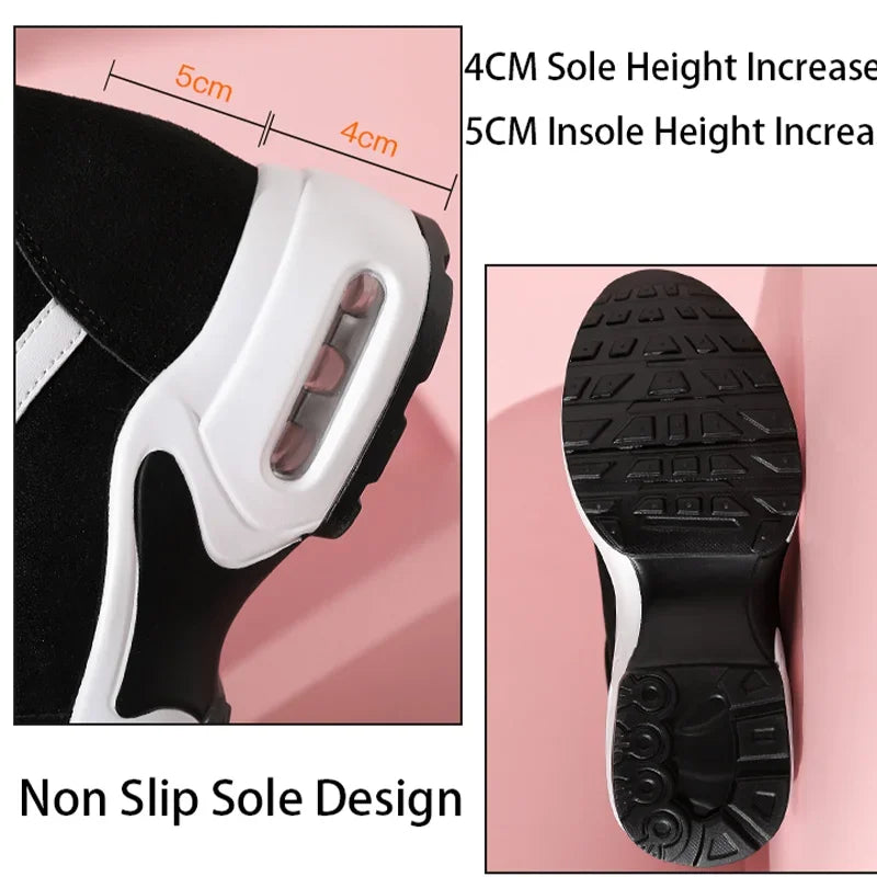 Air Cushion Sneaker Insole Increase Height  Sport Shoes High Bottom Outdoor Daily Walking Shoes