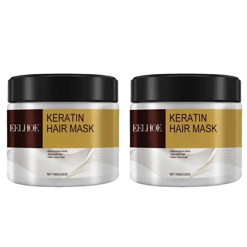 Keratin Hair Mask Deep Nourish Smooths Repair Damaged Hair Treatment Argan Oil Collagen Essence for All Hair Types