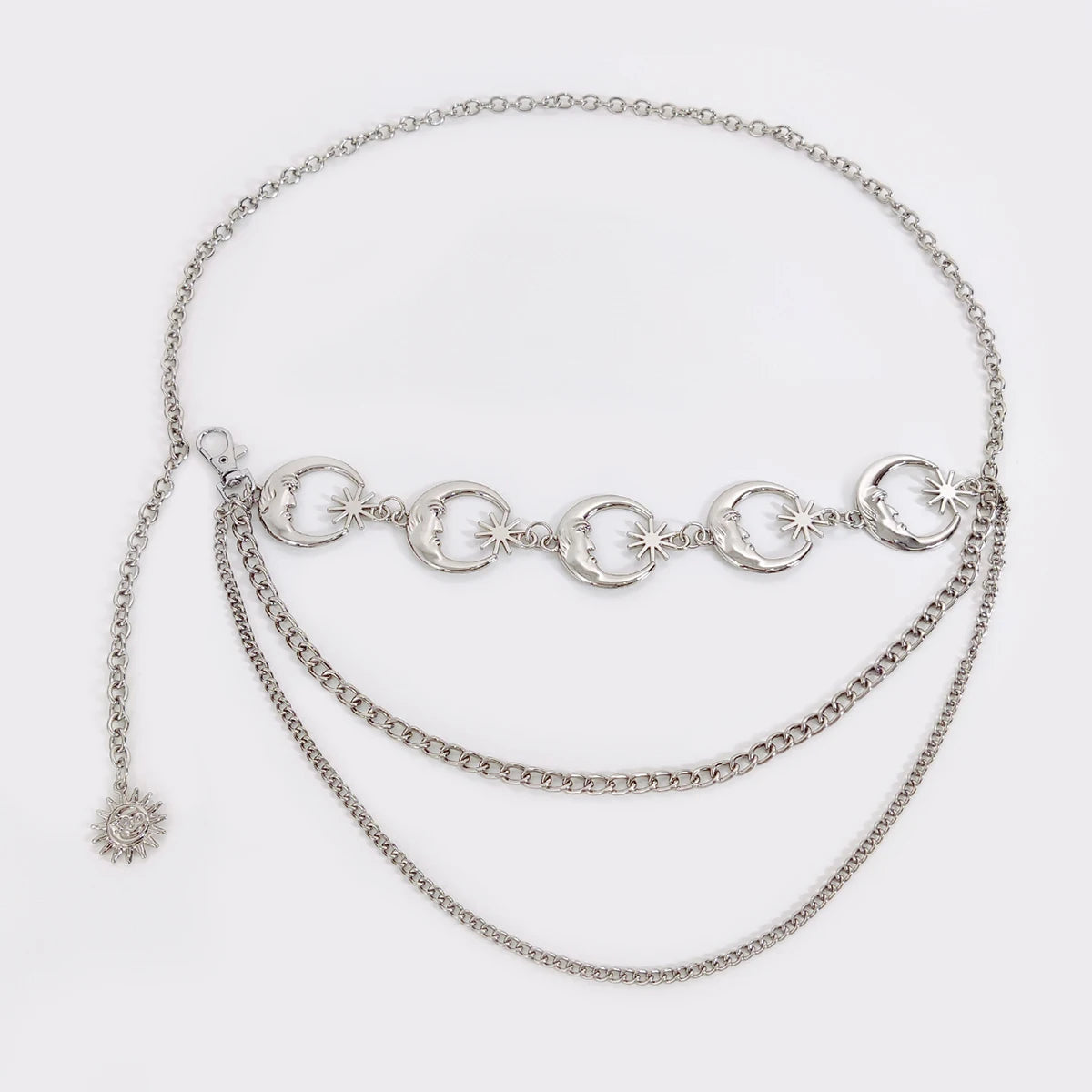 Tassel Waist Gold Chain Belt Accessory  Metal Sun  Moon Belts For Women High Quality Luxury Waistband