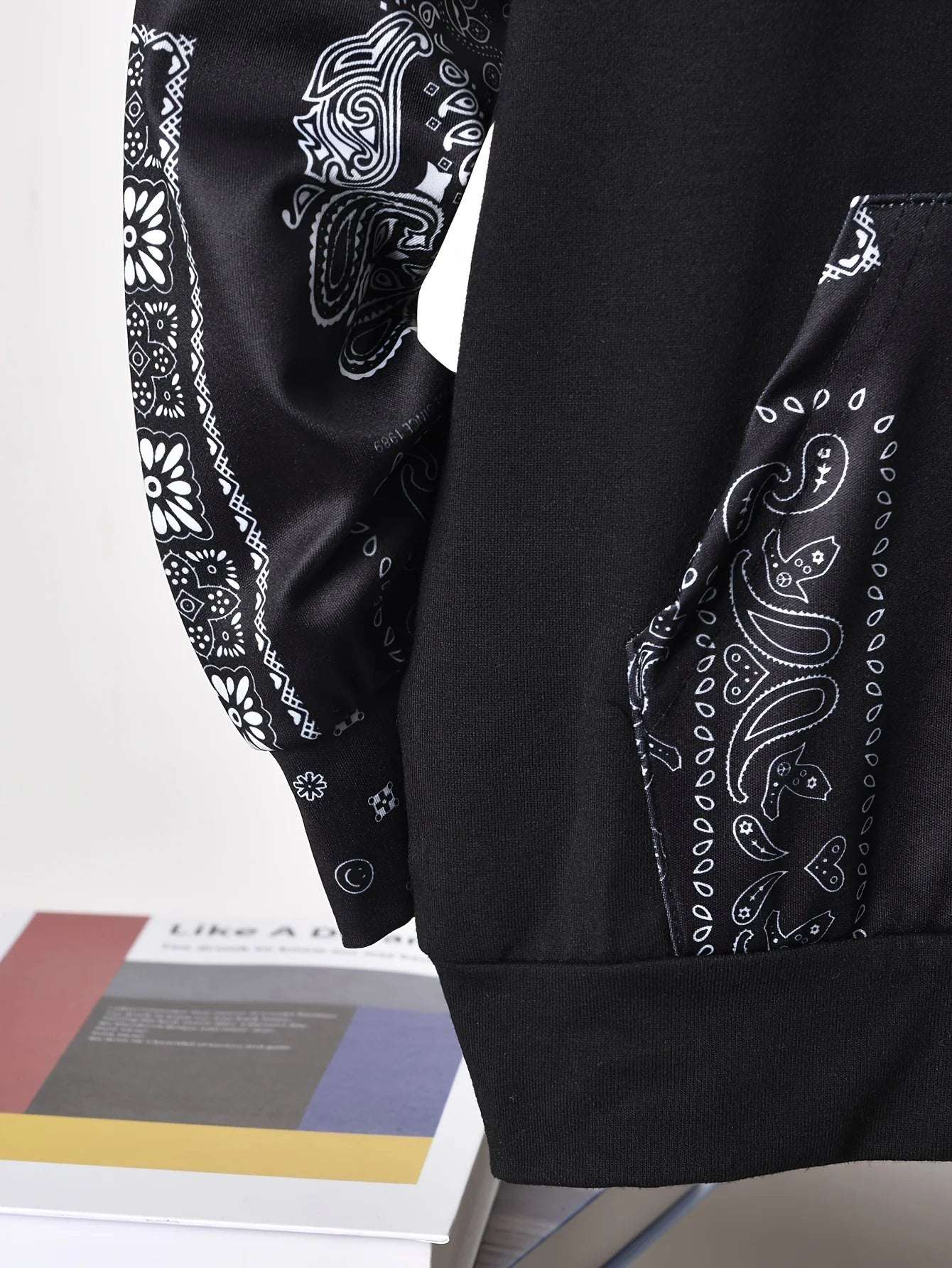 Large Men's 3D Digital Creative Simple Printed Hoodie Set Men's Clothing Thickened and Velvet Hoodie
