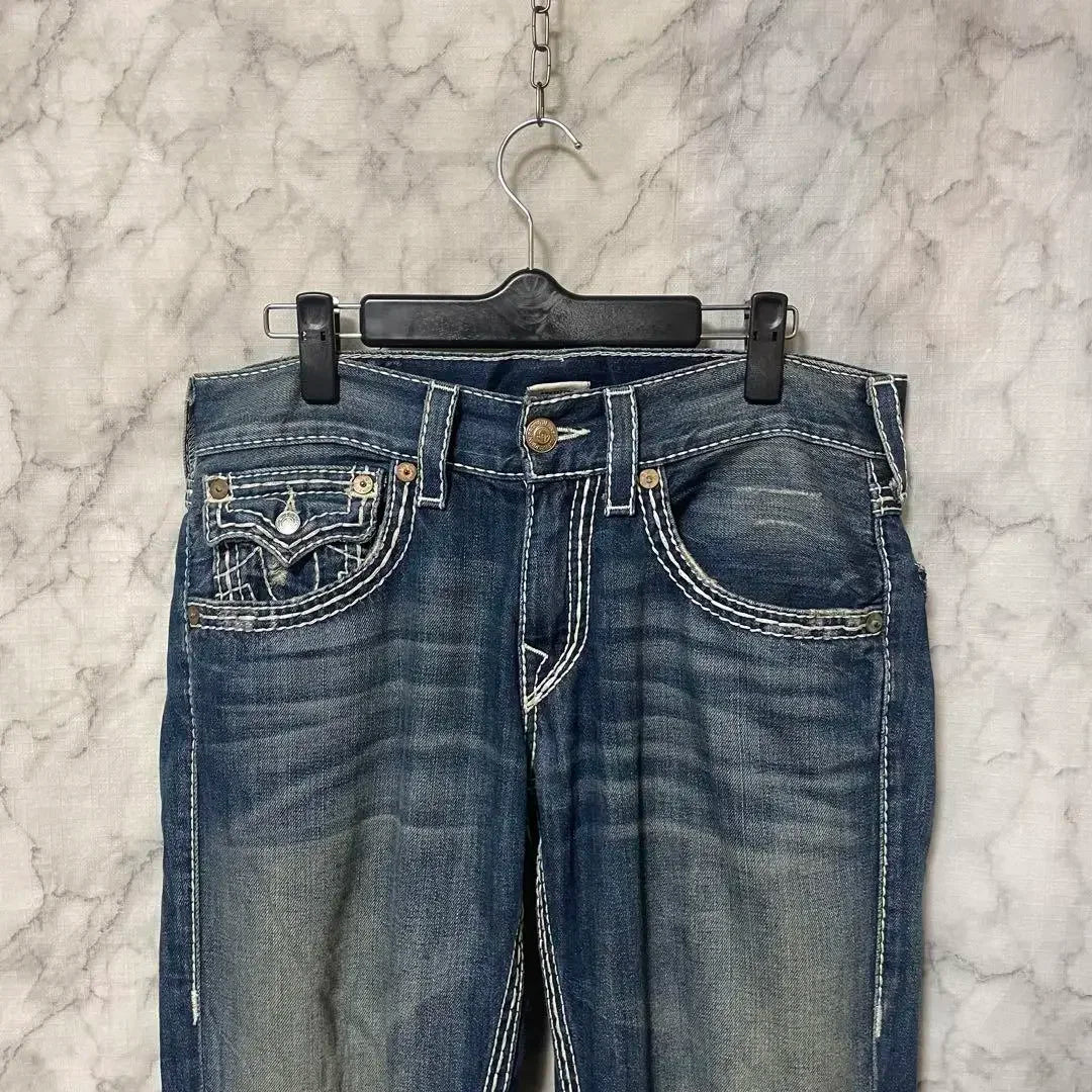 Classic Vintage Jeans Straight Low Waist Pants Embroidery Figure Fashion Blue Jeans High Street