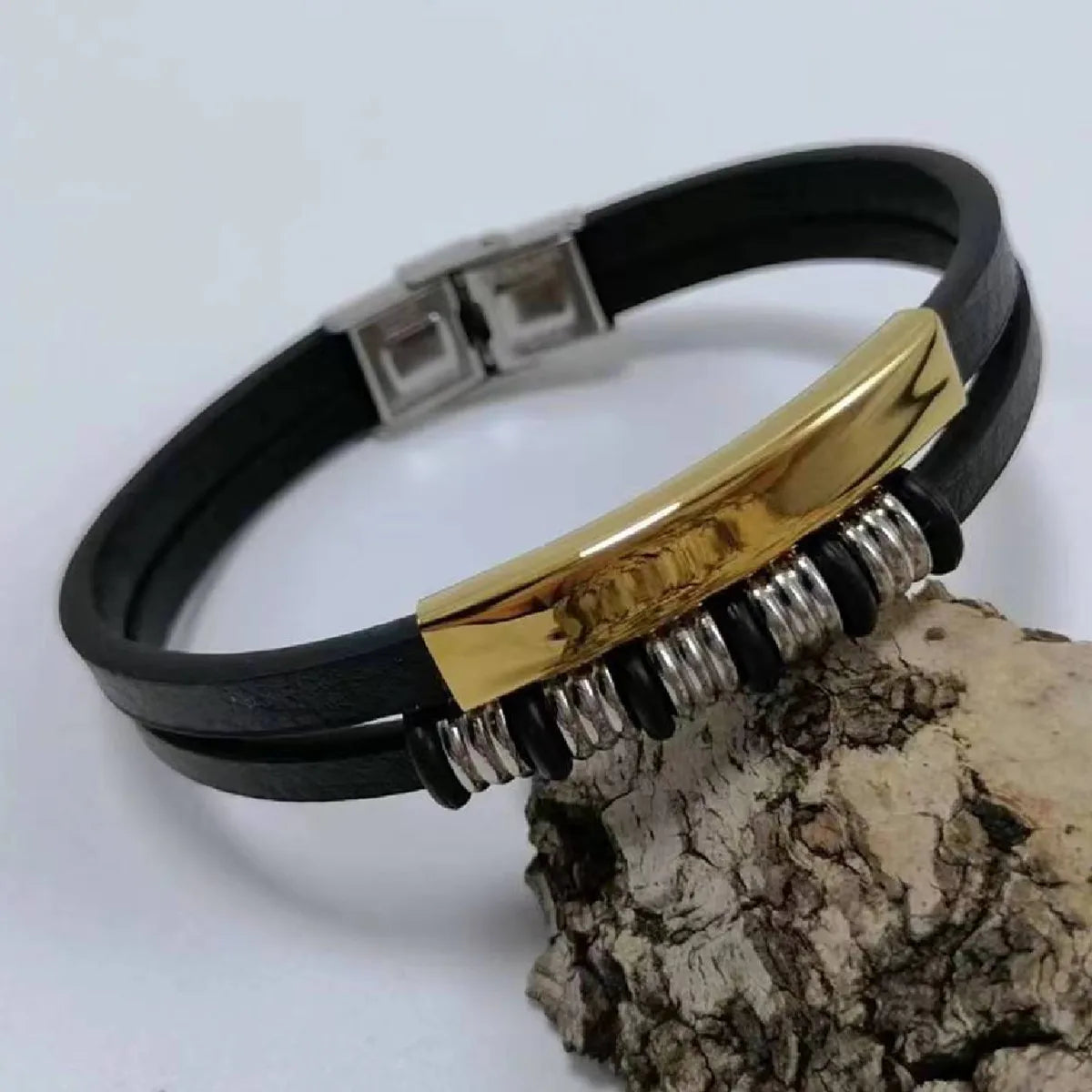 Tree Male Unique Design Trendy Vintage Cuff Men Bracelets PU Leather Bracelets Bangles for Men Jewelry