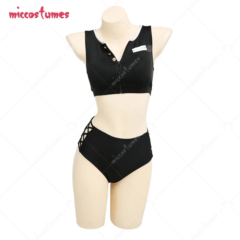 Two Piece  Swimsuit V Neck High Waist Lace Up Bathing Suit Swimwear Kimono Cover Up