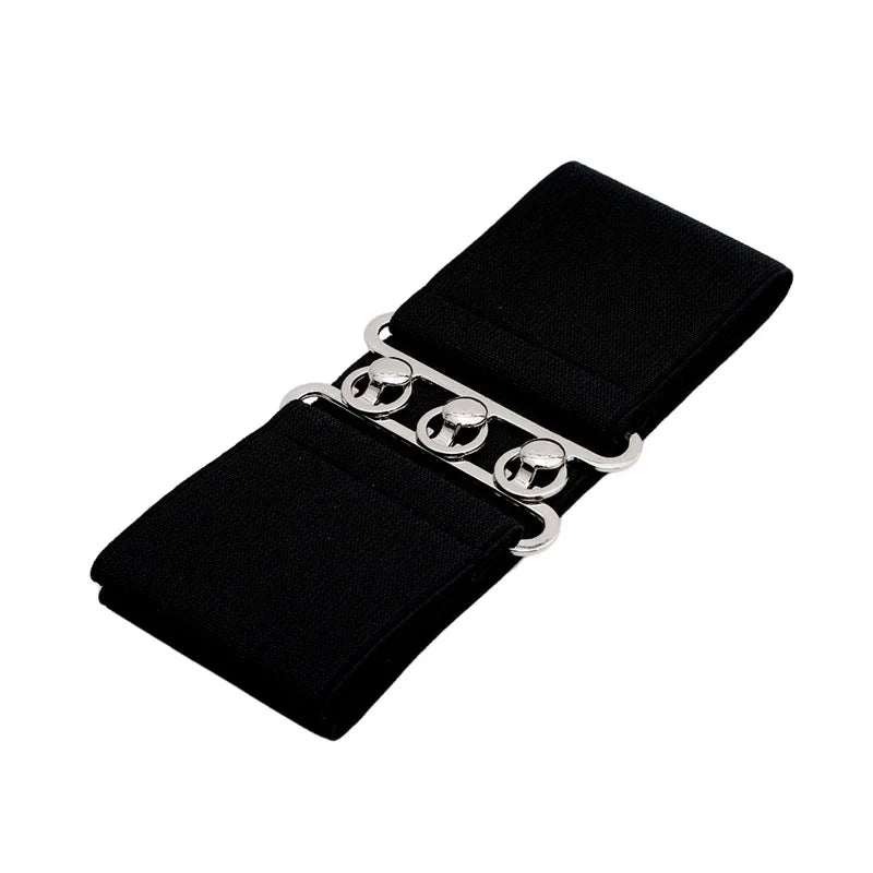 Women’s Elastic Cinch Belt Fashion Stretch Waist Band Clasp Buckle Stretchy Retro Wide Waist Cinch Belt Waistband