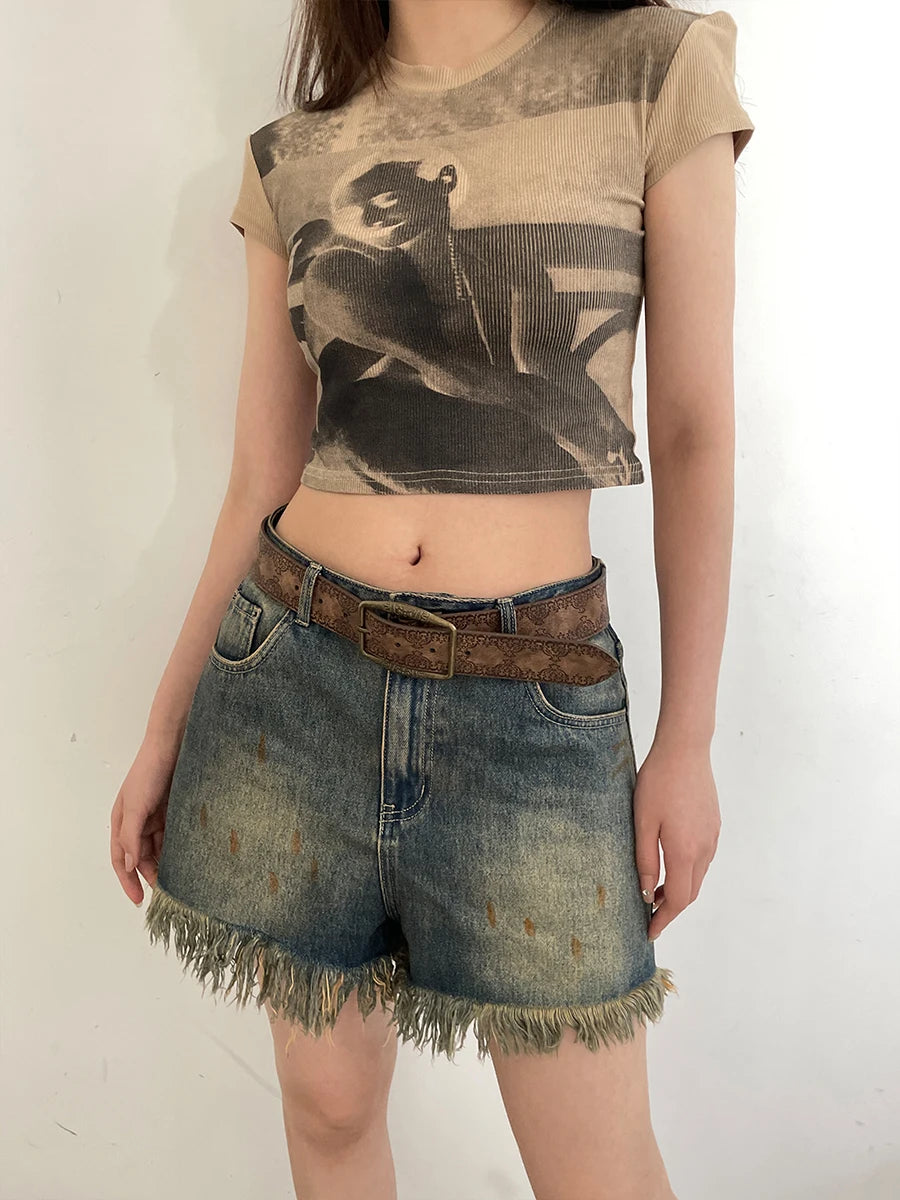 Retro  Belt WOMEN'S New National Wind Belt with Jeans Belt Senior Sense of Brown