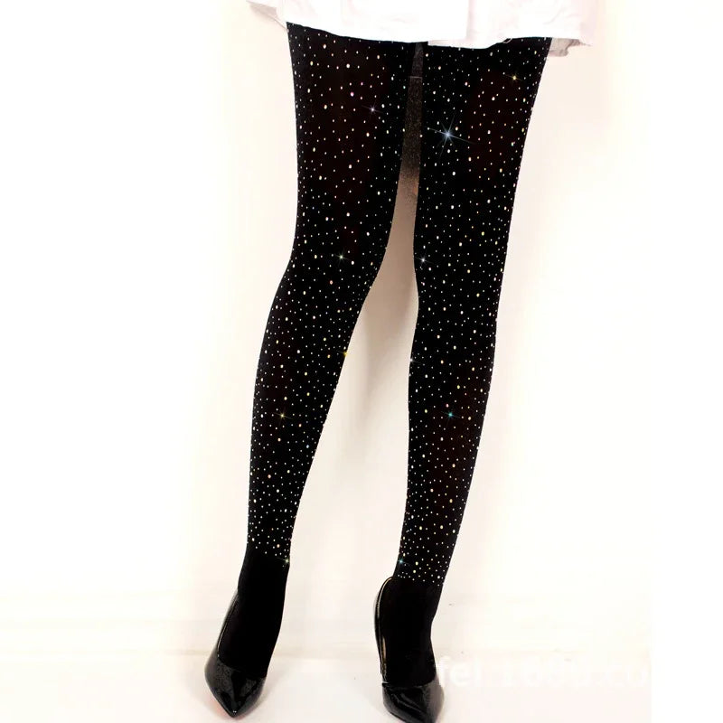Tights Pantyhose Rhinestone Thermal Training Stockings Gymnastics
