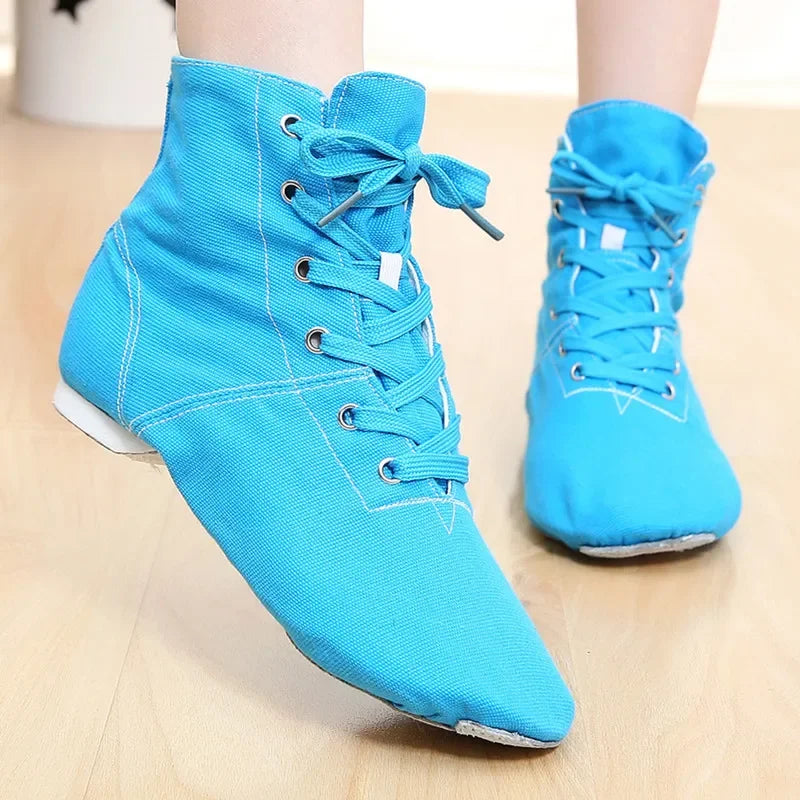 Soft Canvas Sports Shoes Lace Up Dancing Boots