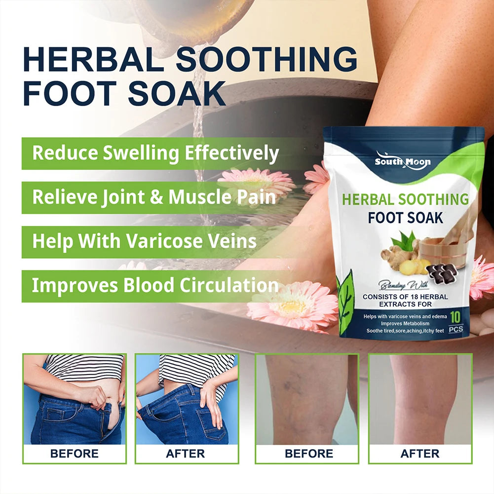 Natural Herbal Foot Soak Beads Dehumidification Detox Relieve Fatigue