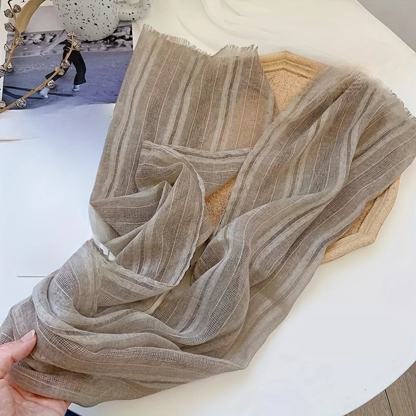 Versatile Women's Thin Breathable Gauze Scarf: Solid Color Sunscreen Shawl, Spring Summer Windproof Style