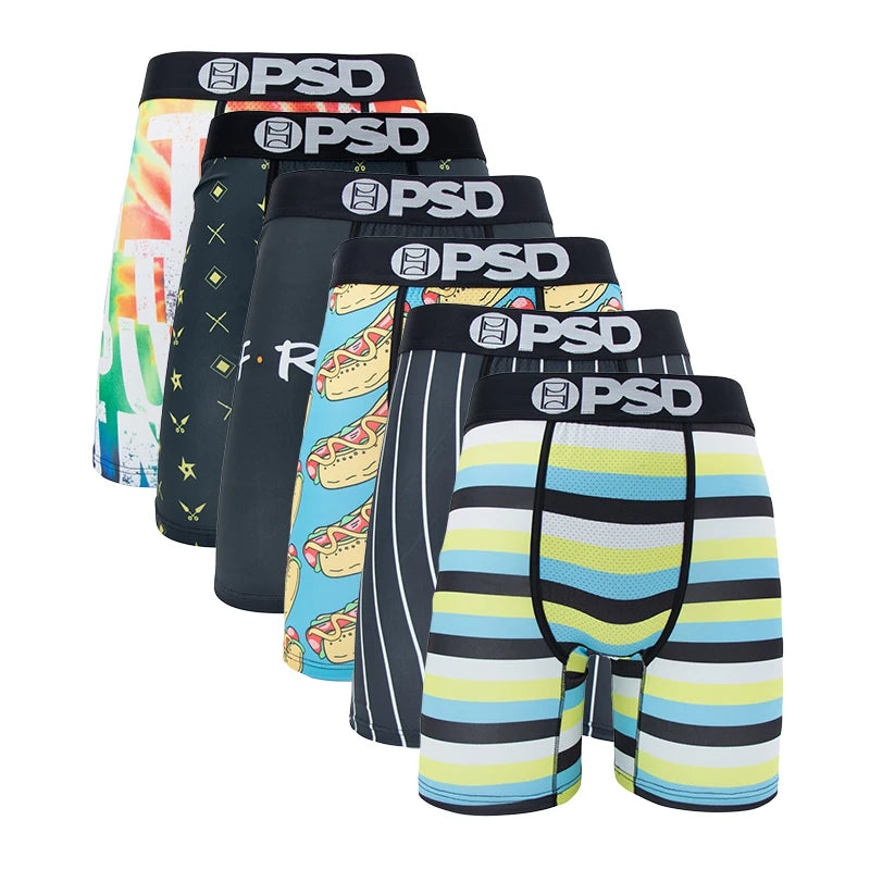 6Pcs Fashion Print Men Underwear Boxer Male Men Underpants Boxershorts Sexy