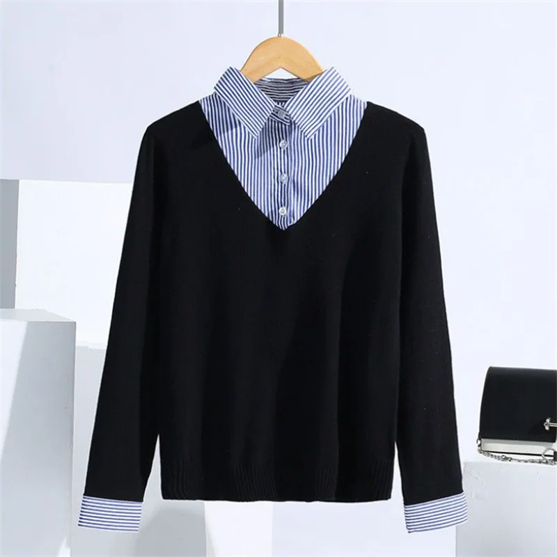 Fake Two Pieces  Spring Laple Long Sleeve