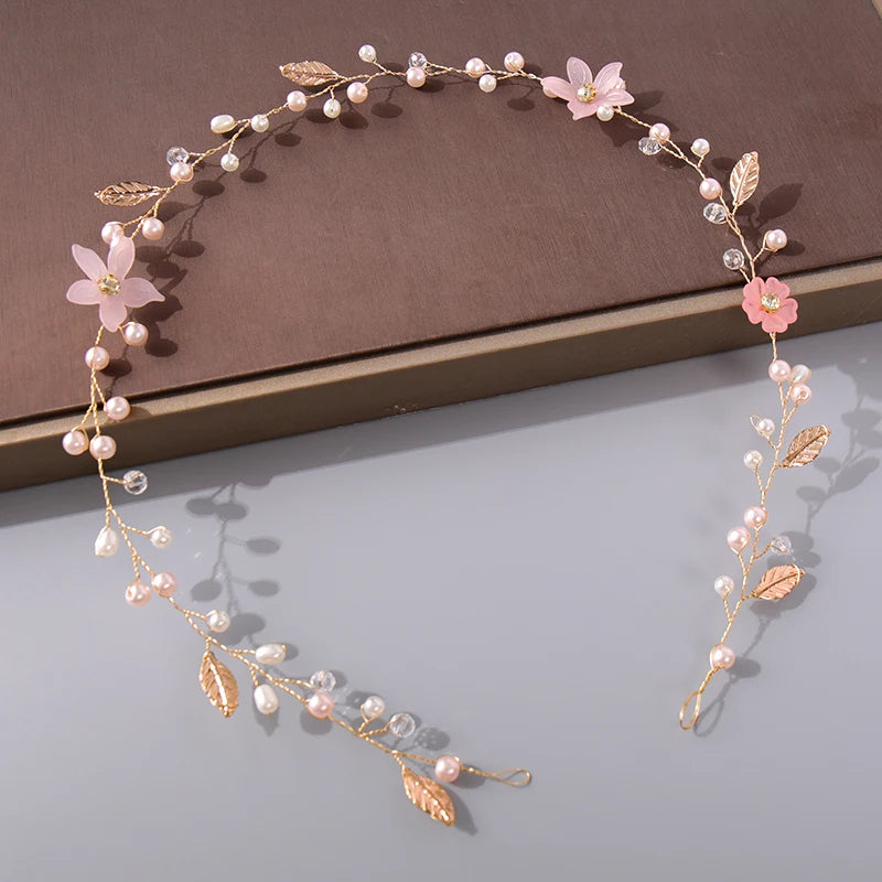Pearl Crystal  Headband Hairband Rhinestone  Hair Accessories Jewelry Vine For Women