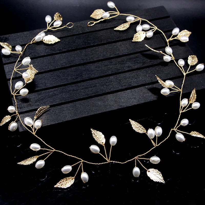 Elegant Women Hair Accessories  Headband Crystal Pearl Hairband Head Ornament Ladies  Hair Jewelry