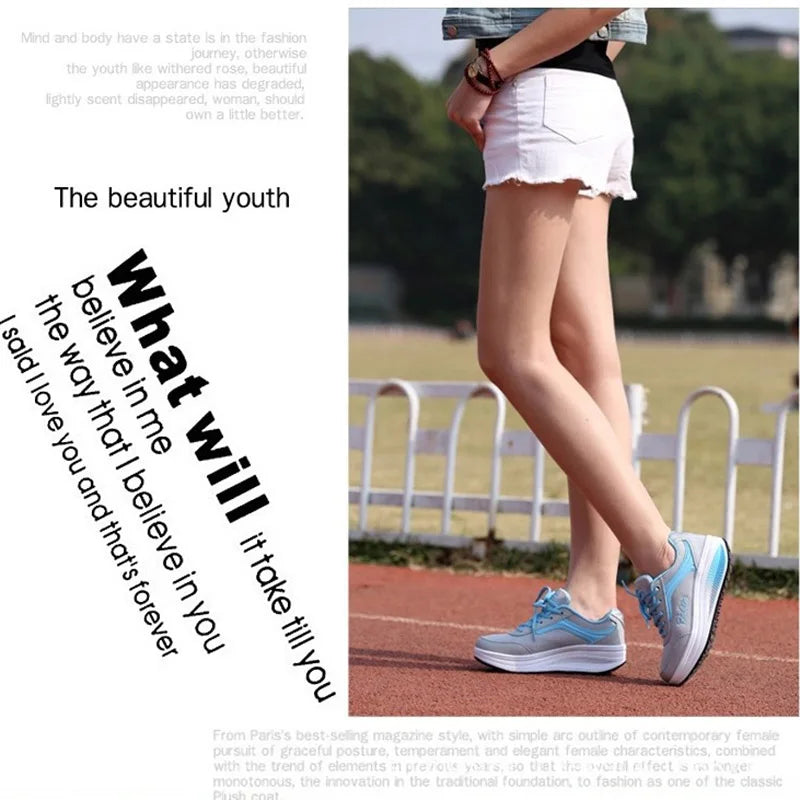 Slope Heel Sneakers Breathable  Shoes Swinging Shoes Fitness Shoes