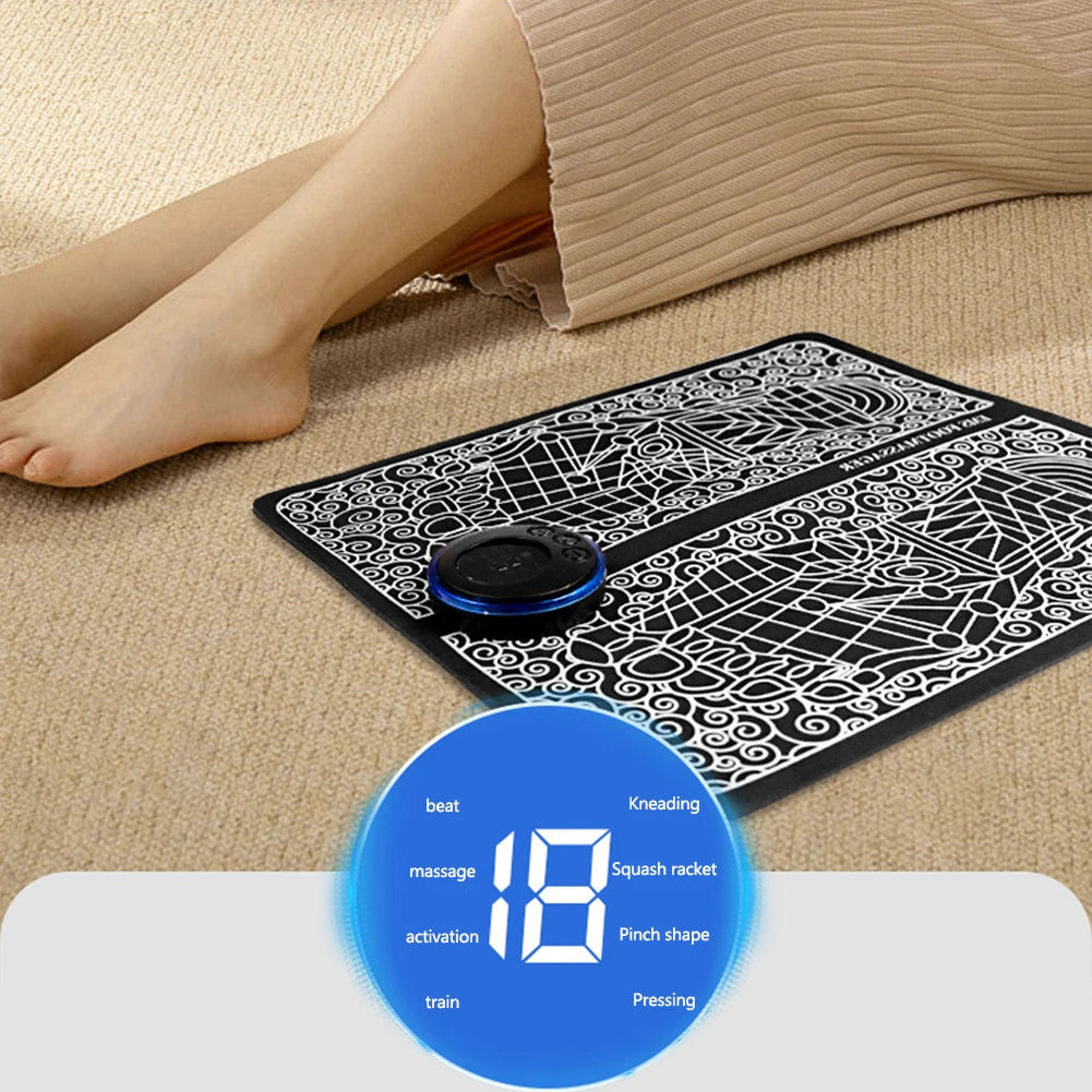 USB Electric Foot Massager Pad – Electro Stimulation, No Remote, US